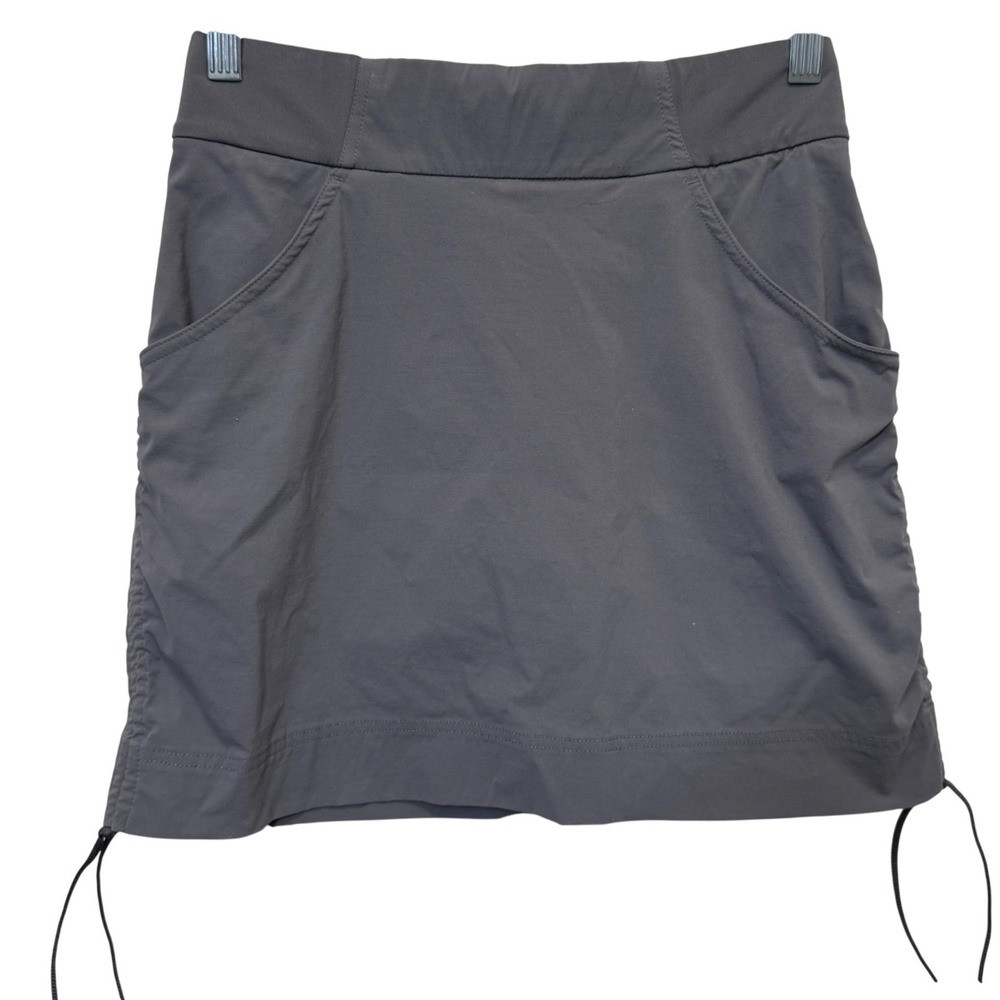 Columbia Womens Anytime‎ Skort S Grey Drawstring Side Pockets Hiking Gorpcore
